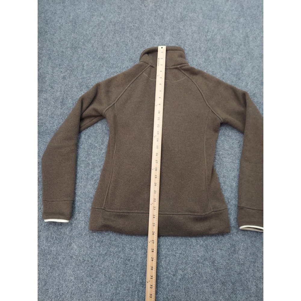 THE NORTH FACE Jacket Womens Small Brown Full Zip Mock Neck Pockets Fleece Logo - Picture 9 of 13